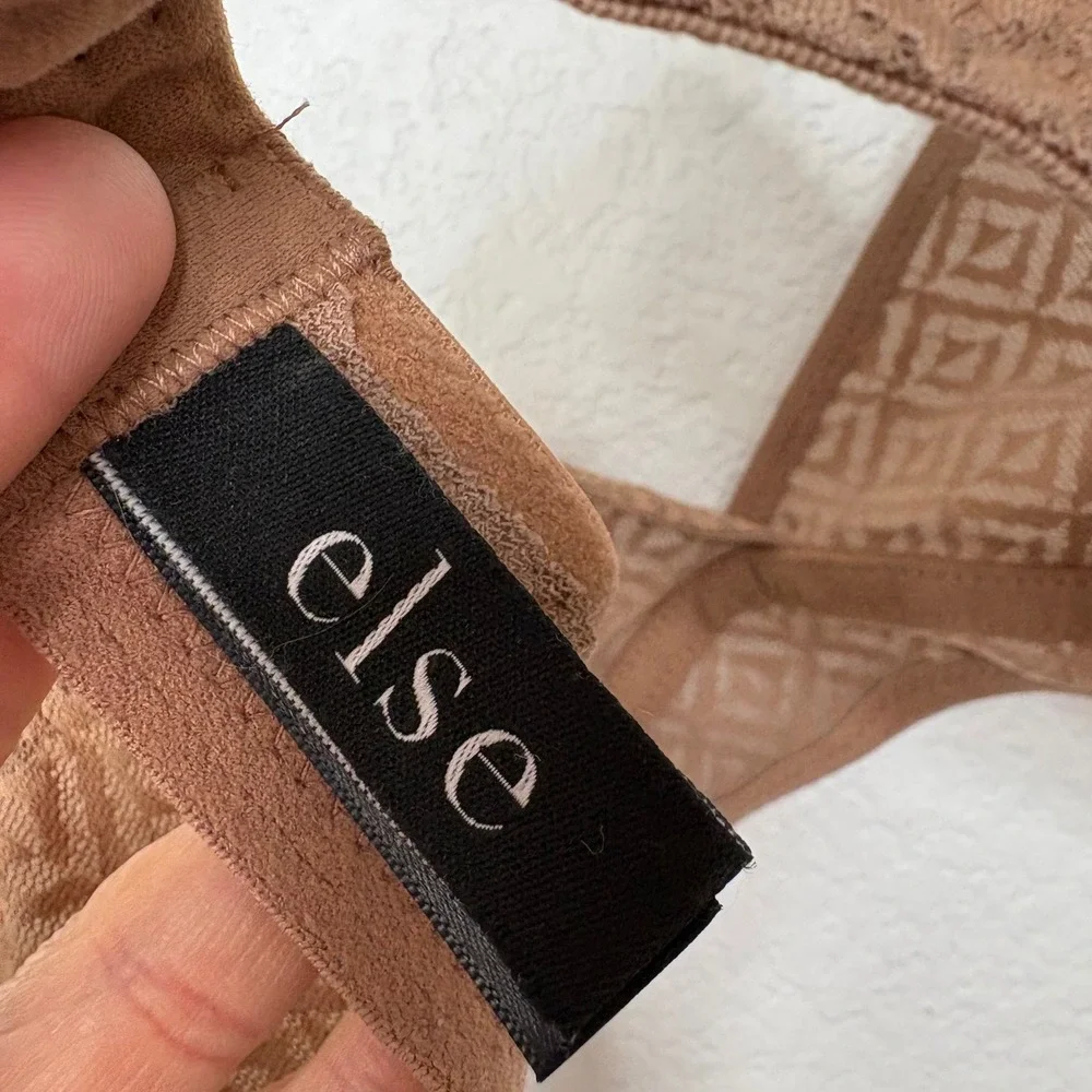 ELSE Lingerie‎ Betty Triangle Soft Bra Bronze Geometric Lace Bralette XL 38C 40B